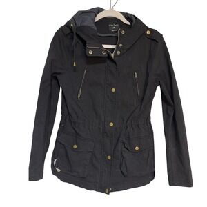 EDEN SOCIETY HOLLY CONTRAST HOOD CARGO JACKET BLACK‎ S